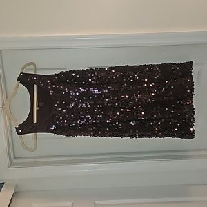 Dark purple sequin cocktail dress